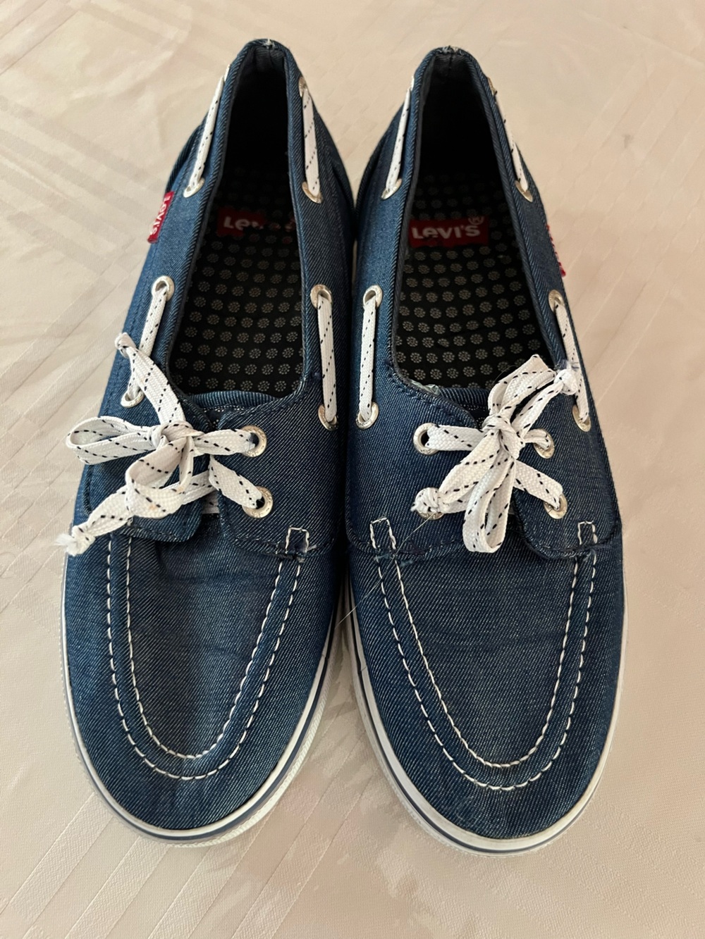 Levi's Women’s Slip On Blue Lace Up Denim Shoes Size 10 US